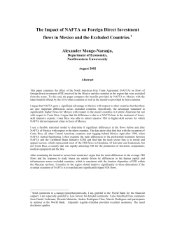 The Impact of NAFTA on Foreign Direct Investment flows in Mexico