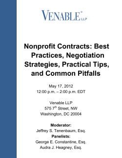 Nonprofit Contracts: Best Practices, Negotiation