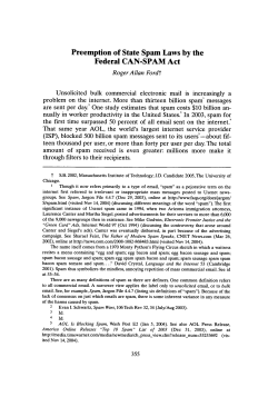 Preemption of State Spam Laws by the Federal CAN