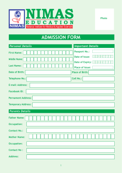 ADMIssION FOrM - Nimas Education