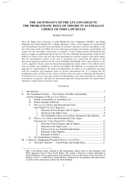 The Ascendancy of the Lex Loci Delicti