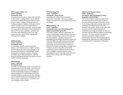 Social Studies Course Descriptions