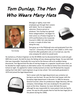 Tom Dunlap - Intel Retiree Organization