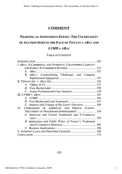 The Uncertainty of Auction Sites in the Face of Tiffany v. eBay