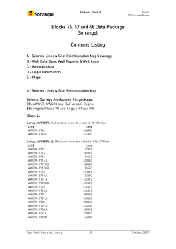 Blocks 46, 47 and 48 Data Package Sonangol Contents Listing