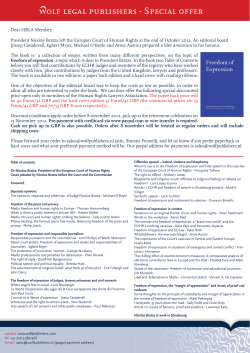 Freedom of Expression, Essays in honour of