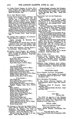 THE LONDON GAZETTE, JUNE 22, 1909.