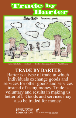 Trade by Barter - Federal Reserve Bank of Richmond