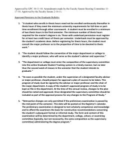 Approved by GPC 10-11-10. Amendments made by the Faculty