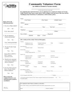 Community Volunteer Form