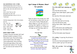 April SongSheet - Waringstown Primary School