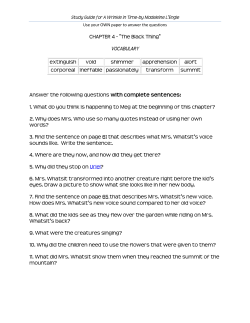 Study Guide for A Wrinkle in Time