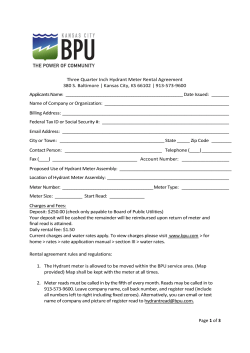 Page 1 of 3 Three Quarter Inch Hydrant Meter Rental