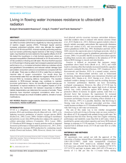 Living in flowing water increases resistance to ultraviolet B radiation
