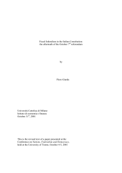 Fiscal federalism in the Italian Constitution