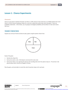 Lesson 1: Chance Experiments