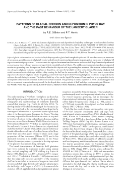 PATTERNS OF GLACIAL EROSION AND DEPOSITION IN PRYDZ