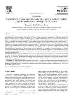 A comparison of sleep deprivation and narcolepsy in terms of