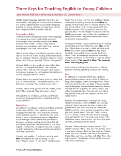 Three Keys for Teaching English to Young Children