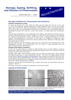 Storage, Ageing, Refilling, and Dilution of
