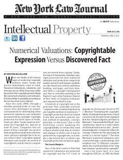 Numerical Valuations: Copyrightable Expression Versus Discovered