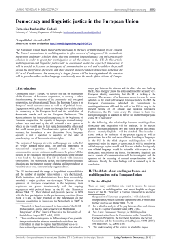 Democracy and Linguistic Justice in the European Union (PDF, 313