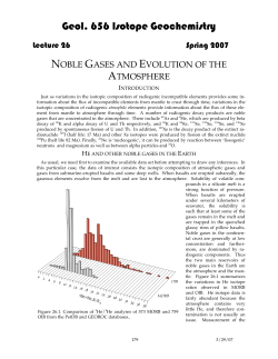 Geol. 656 Isotope Geochemistry - Earth and Atmospheric Sciences