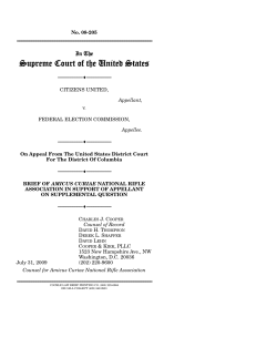 NRA - Citizens United Vs Federal Election Commission