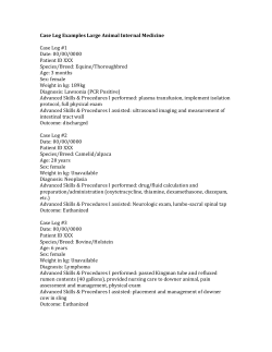 Case Log Examples Large Animal Internal Medicine Case Log #1