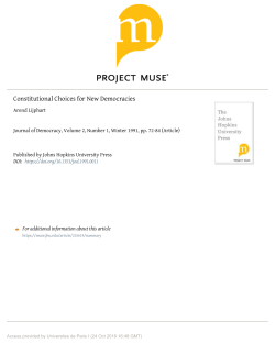 Constitutional Choices for New Democracies