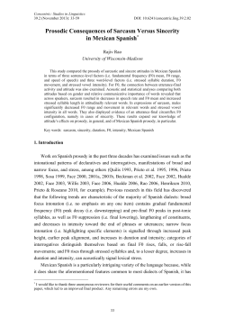 Prosodic Consequences of Sarcasm Versus Sincerity in Mexican