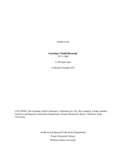 Gerstner Field Records - McNeese Library