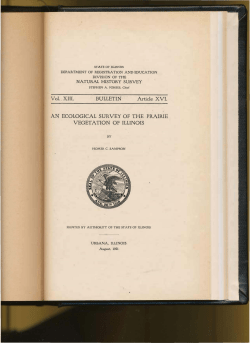 An Ecological Survey of the Prairie Vegetation of Illinois