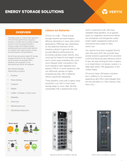 ENERGY STORAGE SOLUTIONS