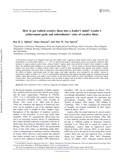 How to get radical creative ideas into a leader`s mind