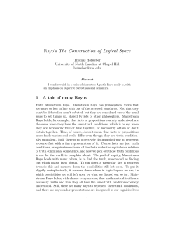 Rayo`s The Construction of Logical Space - UNC