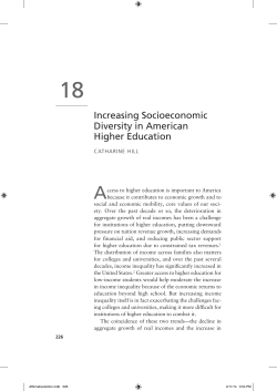 Increasing Socioeconomic Diversity in American Higher Education