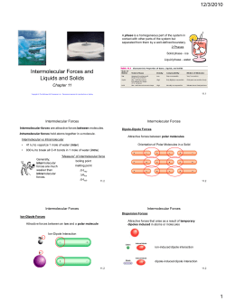 Intermolecular Forces and Liquids and Solids