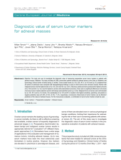 Diagnostic value of serum tumor markers for adnexal masses