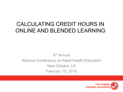 calculating credit hours in online and blended learning