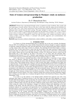 State of women entrepreneurship in Manipur: study on molasses