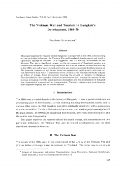 The Vietnam War and Tourism in Bangkok`s Development, 1960-70