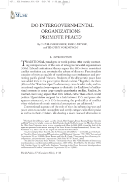 Do Intergovernmental Organizations Promote Peace?