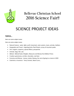 2016 Science Fair!! - Bellevue Christian School