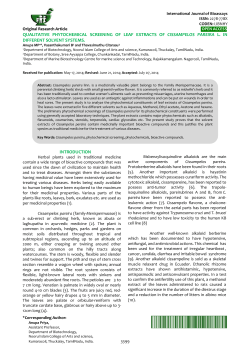 qualitative phytochemical screening of leaf extracts of cissampelos