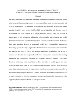 Sustainability Management Accounting System