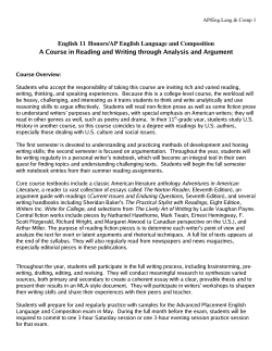 English 11 Honors/AP English Language and Composition