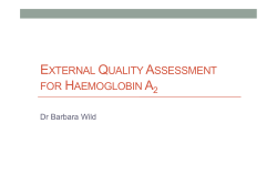 EXTERNAL QUALITY ASSESSMENT FOR HAEMOGLOBIN A