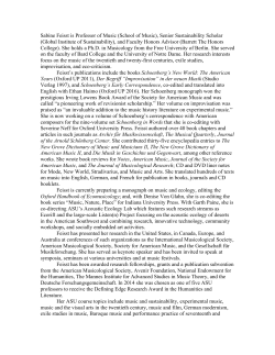 Sabine Feisst is Professor of Music (School of Music), Senior