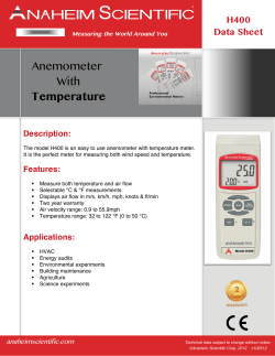 H400 Datasheet - Anaheim Scientific